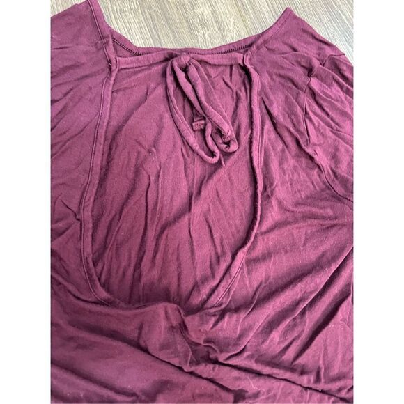 Aerie Plum Long Sleeve Open Back Tee - Picture 4 of 5